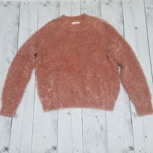 Pink Rose Fluffy Large women's sweater
